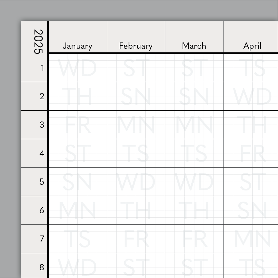 2025 Calendar: 17 x 24in (Monthly)