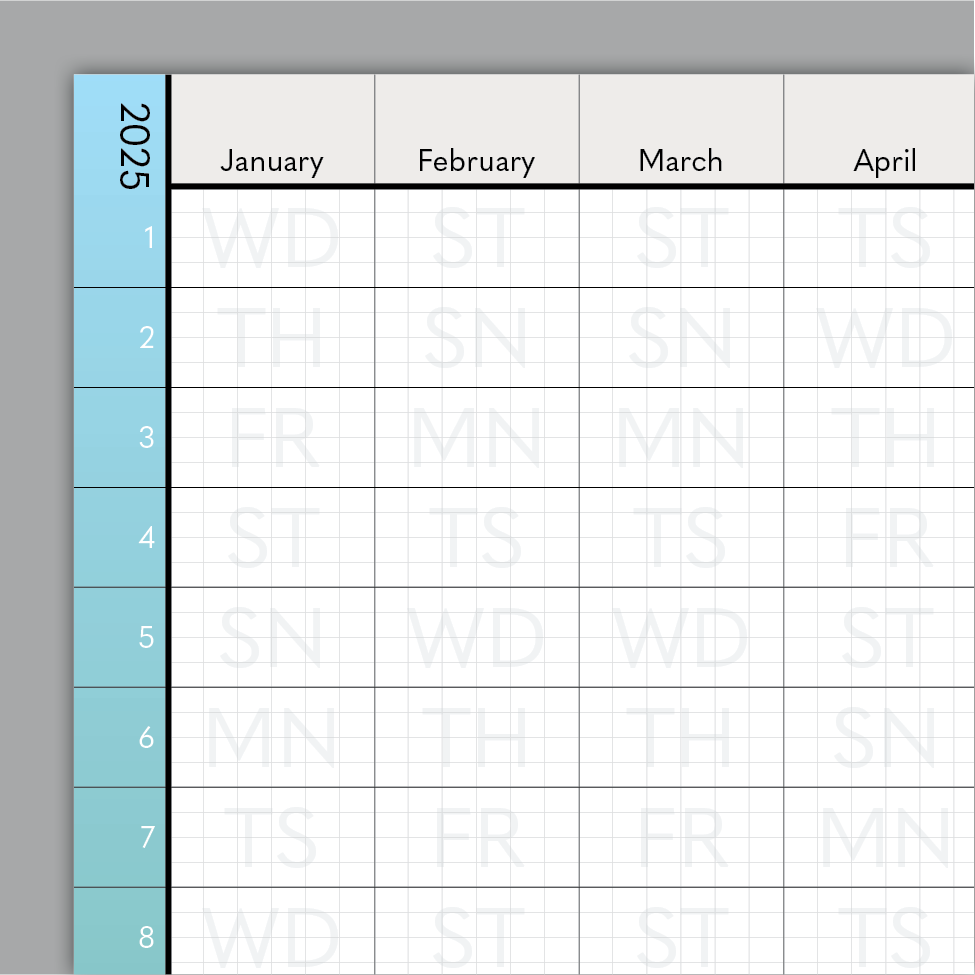 2025 Calendar: 17 x 24in (Monthly)