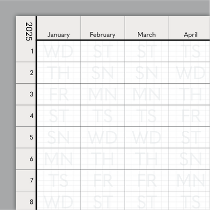 2025 Calendar: 17 x 24in (Monthly)