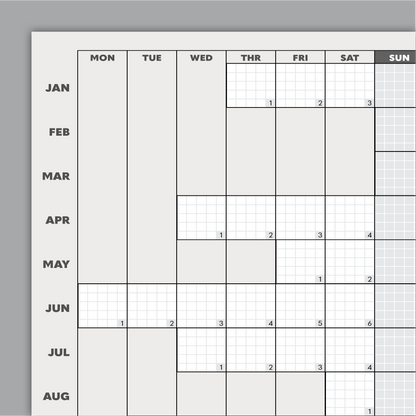 2026 Wall Calendar: 36in x 12in